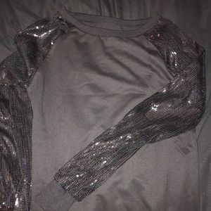 Black dress with sequins arms